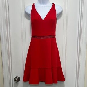 Speechless Red V-Neck Fit & Flare Mini Dress